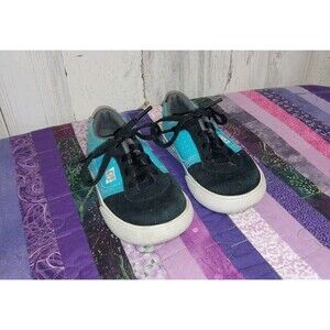 DC Toddler Boys Blue Black Leather Shoes Size 7